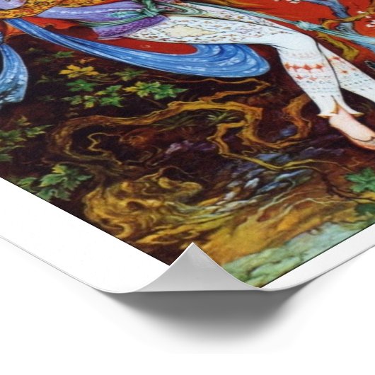 Malerei Persischer Girl Pouring Wein aus Krug Poster (Ecke)