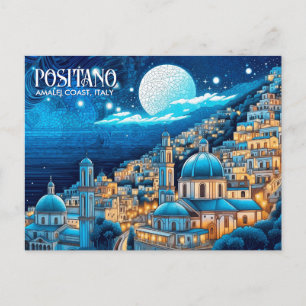 Malerei Positano Amalfi Küste Italien Kunst, Dicht Postkarte