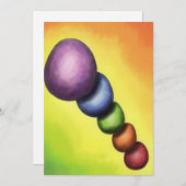 Malerei Regenbogenfarbene Ostereier Feiertagskarte (Vorne/Hinten)