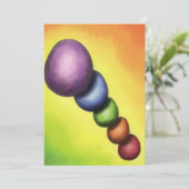 Malerei Regenbogenfarbene Ostereier Feiertagskarte (Stehend Vorderseite)