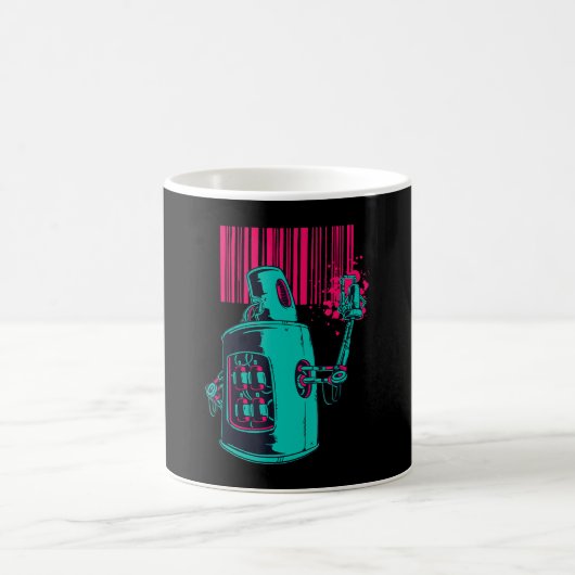 Malerei | Robot Spray Painting Grafi Bar Code Kaffeetasse (Mittel)