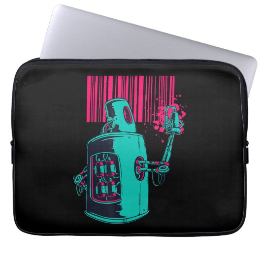 Malerei | Robot Spray Painting Grafi Bar Code Laptopschutzhülle (Vorderseite)