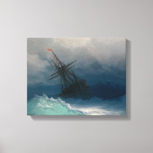 Malerei Schiff Premium Wrapped Canvas (Glanz) Leinwanddruck (Vorderseite)