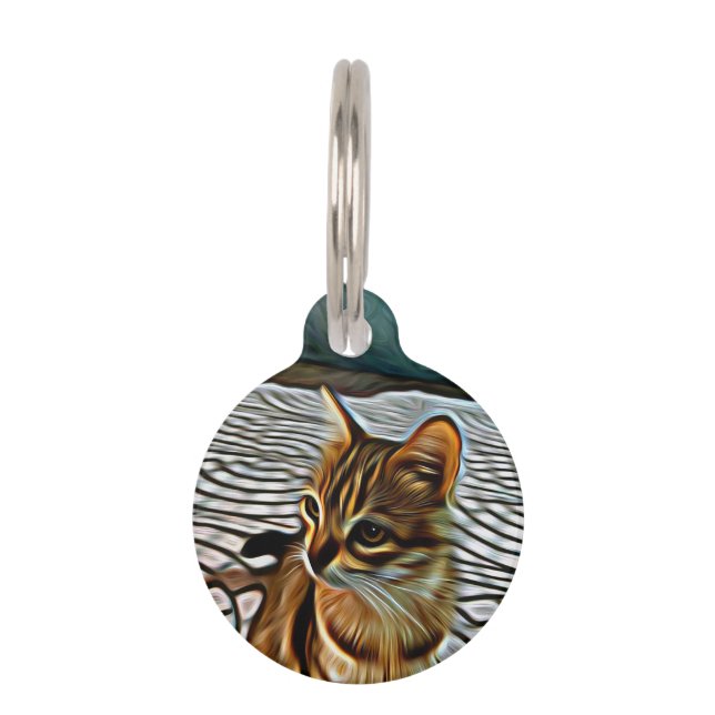 Malerei Schöne Katze Haustiermarke (Vorderseite)