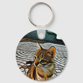 Malerei Schöne Katze Schlüsselanhänger (Vorderseite)
