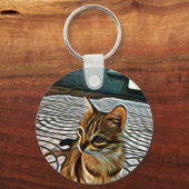 Malerei Schöne Katze Schlüsselanhänger (Vorderseite)