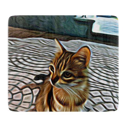 Malerei Schöne Katze Schneidebrett (Vorderseite)