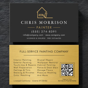 Malerei-Service Gold Roller QR-Code Visitenkarte