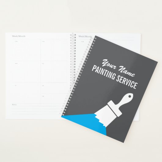 Malerei-Service-Planungsbuch mit Farbpinsel-Logo Planer (Anzeige)