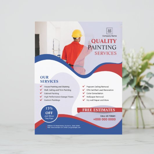 Malerei-Service-Unternehmen Werbe-Flyer (Stehend Vorderseite)