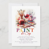 Malerei & Sip Weinkultur Party 50. Geburtstag Einladung (Vorderseite)