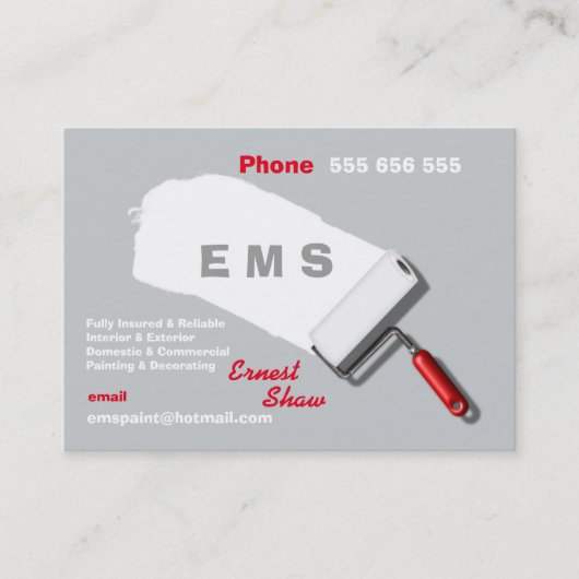 Malerei und Dekorieren Visitenkarte (Vorderseite)