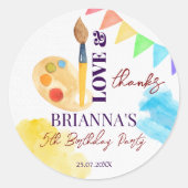 Malerei und Party Kunst Thema Party mit Monogramm  Runder Aufkleber (Vorderseite)