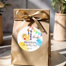 Malerei und Party Kunst Thema Party mit Monogramm  Runder Aufkleber