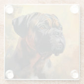 MALEREI UND SCHWARZER BULLMASTIFF GLASUNTERSETZER (Rückseite)