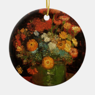 Malerei-Vasen-Blumen-Blüten Van Gogh Vintage Keramik Ornament