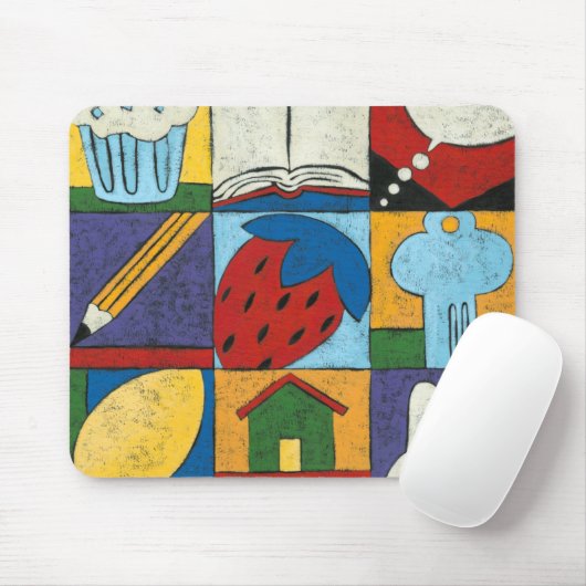 Malerei verschiedener Objekte von Chariklia Zarris Mousepad (Mit Mouse)