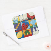 Malerei verschiedener Objekte von Chariklia Zarris Quadratischer Aufkleber (Umschlag)