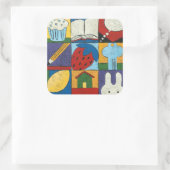 Malerei verschiedener Objekte von Chariklia Zarris Quadratischer Aufkleber (Tasche)