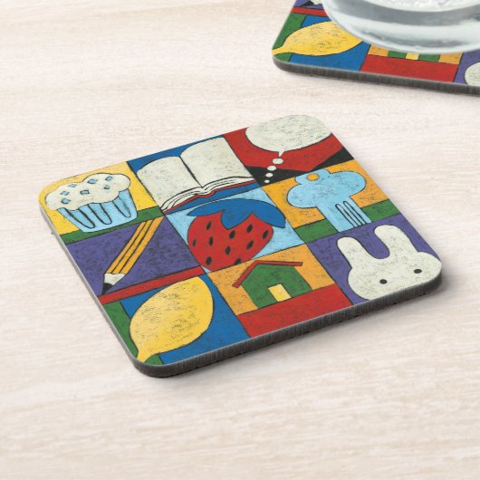 Malerei verschiedener Objekte von Chariklia Zarris Untersetzer (Linke Seite)