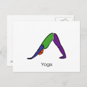 Malerei von abwärts Hund Yoga-Pose mit Yoga-Text. Postkarte (Vorne/Hinten)
