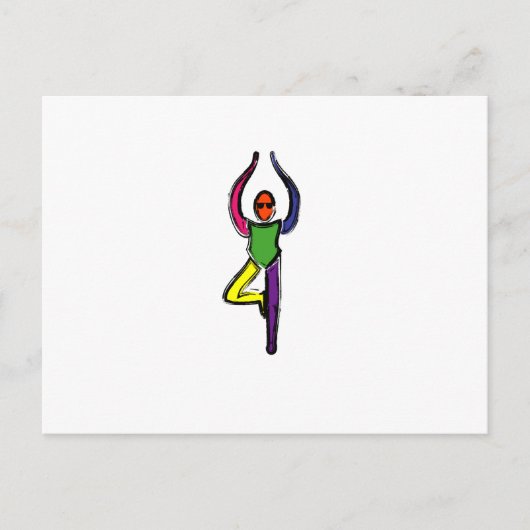 Malerei von Baum-Yoga-Pose. Postkarte (Vorderseite)
