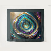 Malerei von Blauem Lila Amethyst Geode Gold Wandteppich (Vorderseite (Horizontal))