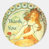 Malerei. Von der Arts Serie von Mucha Runder Aufkleber (Vorderseite)