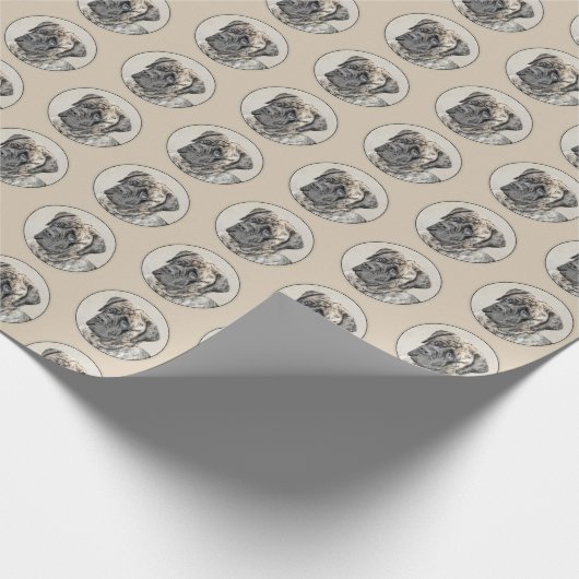 Malerei von englischen Mastiff (Brindle) - Hundeku Geschenkpapier (Ecke)