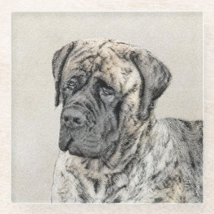 Malerei von englischen Mastiff (Brindle) - Hundeku Glasuntersetzer