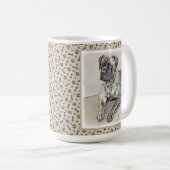 Malerei von englischen Mastiff (Brindle) - Hundeku Kaffeetasse (VorderseiteRechts)