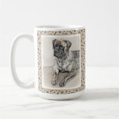Malerei von englischen Mastiff (Brindle) - Hundeku Kaffeetasse (Links)