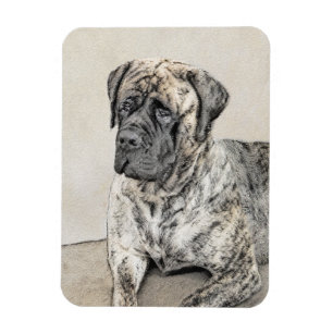 Malerei von englischen Mastiff (Brindle) - Hundeku Magnet