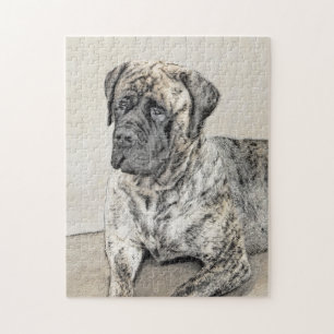 Malerei von englischen Mastiff (Brindle) - Hundeku Puzzle