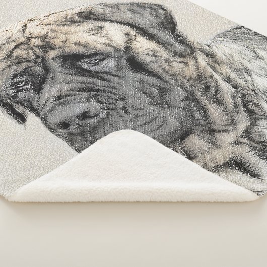 Malerei von englischen Mastiff (Brindle) - Hundeku Sherpadecke (3/4)