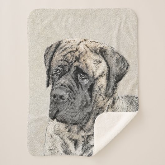 Malerei von englischen Mastiff (Brindle) - Hundeku Sherpadecke (Vorderseite)