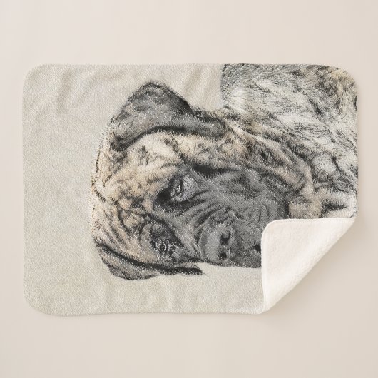 Malerei von englischen Mastiff (Brindle) - Hundeku Sherpadecke (Vorderseite (Horizontal))