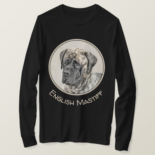 Malerei von englischen Mastiff (Brindle) - Hundeku T-Shirt (Design vorne)