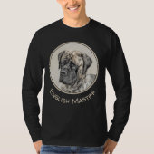 Malerei von englischen Mastiff (Brindle) - Hundeku T-Shirt (Vorderseite)