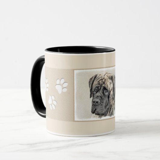 Malerei von englischen Mastiff (Brindle) - Hundeku Tasse (Vorderseite Links)