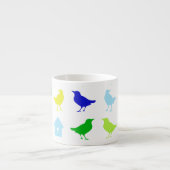 Malerei von farbigen Vögeln durch Chariklia Zarris Espressotasse (Vorderseite)