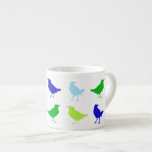 Malerei von farbigen Vögeln durch Chariklia Zarris Espressotasse (Vorderseite Rechts)