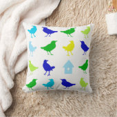 Malerei von farbigen Vögeln durch Chariklia Zarris Kissen (Decke)