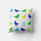 Malerei von farbigen Vögeln durch Chariklia Zarris Kissen (Rückseite)