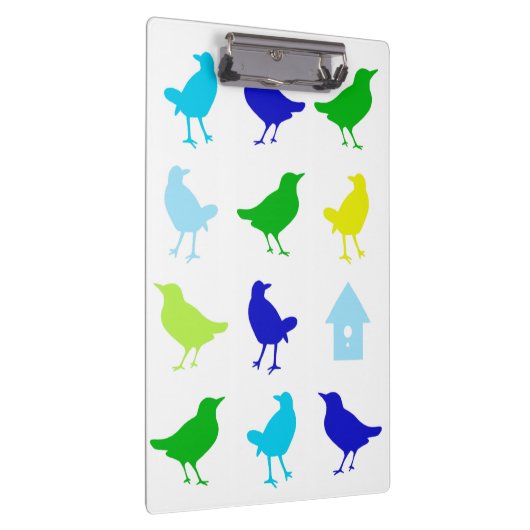 Malerei von farbigen Vögeln durch Chariklia Zarris Klemmbrett (Rechts)