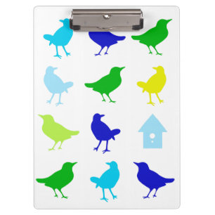 Malerei von farbigen Vögeln durch Chariklia Zarris Klemmbrett