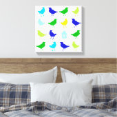 Malerei von farbigen Vögeln durch Chariklia Zarris Leinwanddruck (Insitu (Schlafzimmer))