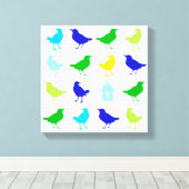 Malerei von farbigen Vögeln durch Chariklia Zarris Leinwanddruck (Insitu (Holzboden))