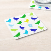 Malerei von farbigen Vögeln durch Chariklia Zarris Rechteckiger Pappuntersetzer (angewinkelt)