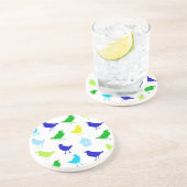 Malerei von farbigen Vögeln durch Chariklia Zarris Sandstein Untersetzer (Seite)